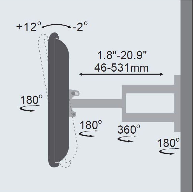 Vivolink VLMW2355A support pour téléviseur 139,7 cm (55") Noir