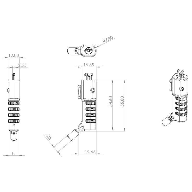 eSTUFF GLB220302 câble antivol Noir 1,8 m