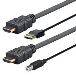 Vivolink PROHDMIUSBAB4 video cable adapter 4 m HDMI USB Type-A HDMI USB Type-B Black