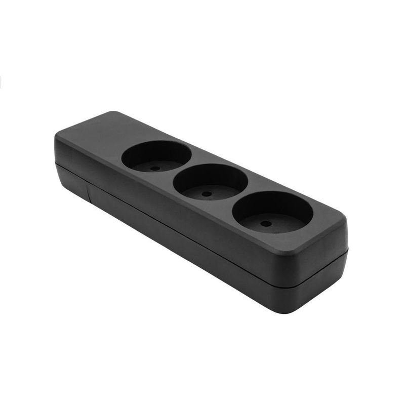 Danish Power Strip 3-way Black