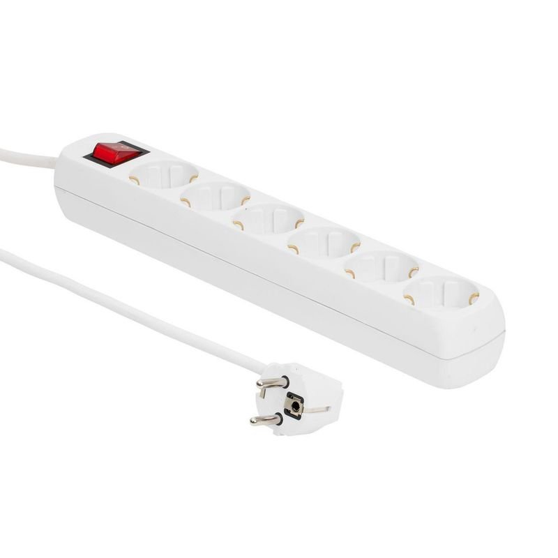 6-way Schuko Socket 10M White
