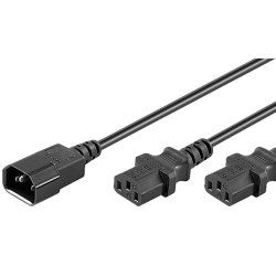 Microconnect PE061306 câble électrique Noir 0,6 m Coupleur C14 Coupleur 2 x C13