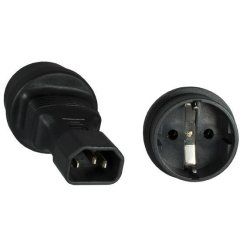 Microconnect PE14CEEAD adaptateur prise d'alimentation C14 Type F Noir
