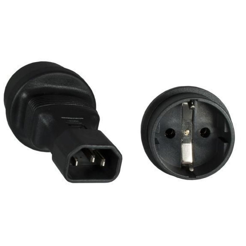 Microconnect PE14CEEAD adaptateur prise d'alimentation C14 Type F Noir