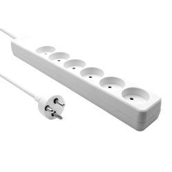 Microconnect MC-GRU0605DKW multiprise 5 m 6 sortie(s) CA Intérieure Blanc