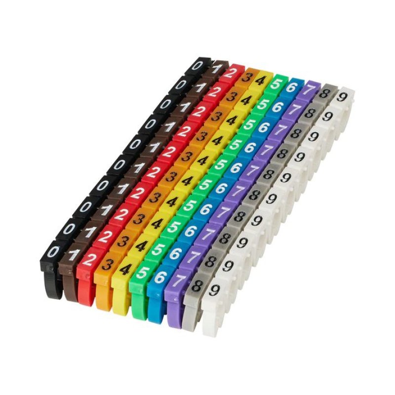Microconnect MC-CABLEMARKER marqueur de câble Noir, Bleu, Marron, Vert, Gris, Orange, Rouge, Violet, Blanc, Jaune 100