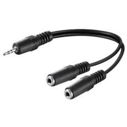 Microconnect AUDLR02 câble audio 0,2 m 3,5mm 2 x 3.5mm Noir