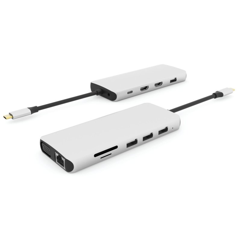 eSTUFF ES623009 hub & concentrateur USB 3.2 Gen 1 (3.1 Gen 1) Type-C 5000 Mbit/s Gris