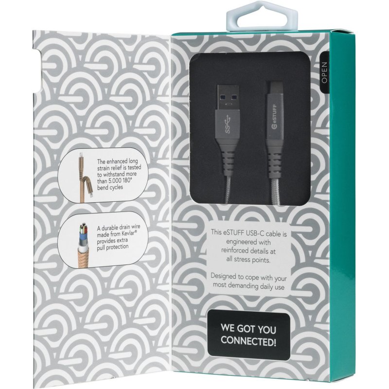 USB-C - A Cable 1m Grey