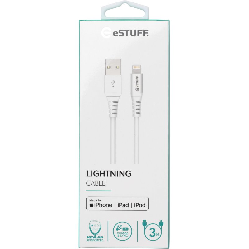 eSTUFF ES601304 lightning cable 3 m White