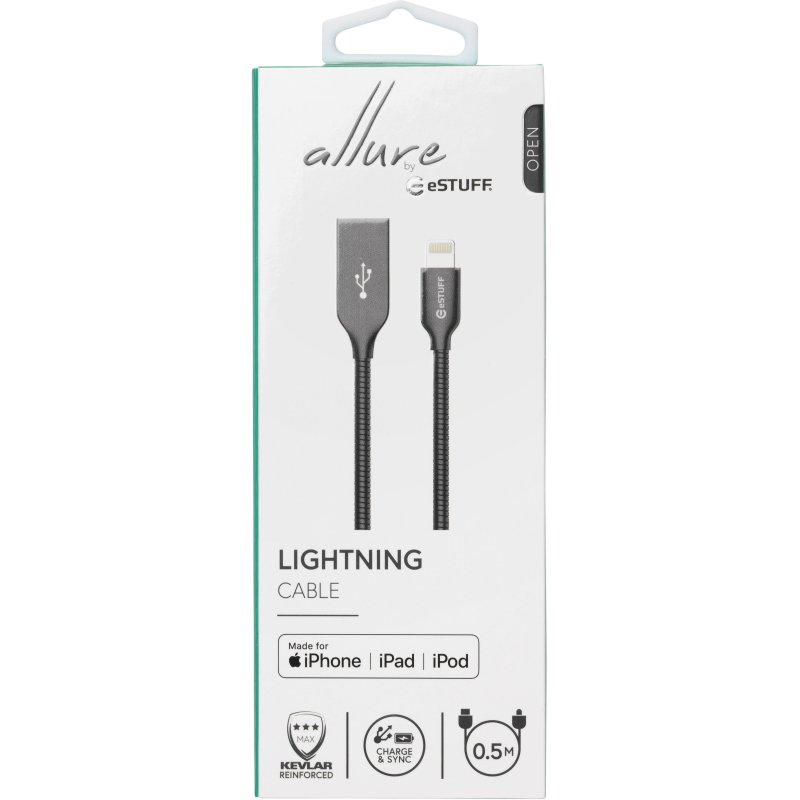 eSTUFF ES601065 lightning cable 0.5 m Grey