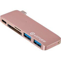 eSTUFF ES84121-ROSE station d'accueil USB 3.2 Gen 2 (3.1 Gen 2) Type-C Or rose
