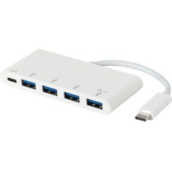eSTUFF ES623007WH hub & concentrateur USB 3.2 Gen 1 (3.1 Gen 1) Type-C 5000 Mbit/s Blanc