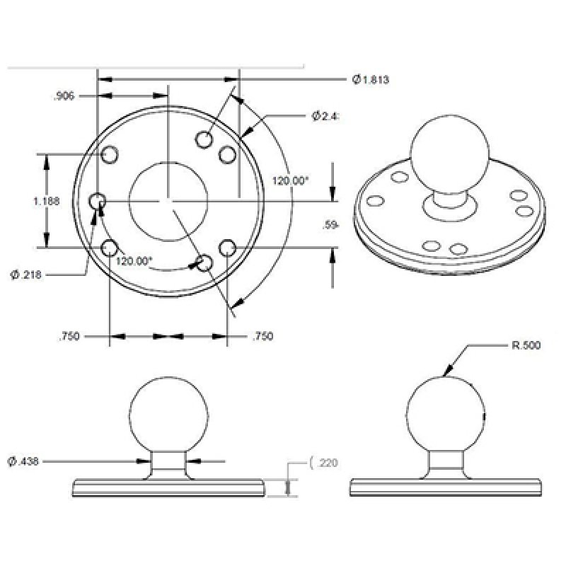 RAM Mounts Round Plate with Ball