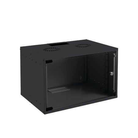 LOGON RUM07U40MNBL rack cabinet 7U Wall mounted rack Black