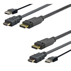 Vivolink PROHDMIUSBDP2 câble vidéo et adaptateur 2 m DisplayPort HDMI USB Noir
