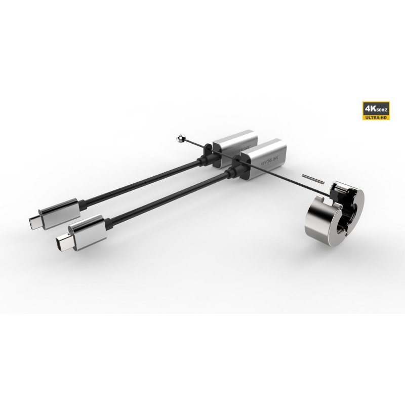 Vivolink PROADRING8S câble vidéo et adaptateur Mini DisplayPort USB-C HDMI Noir, Gris