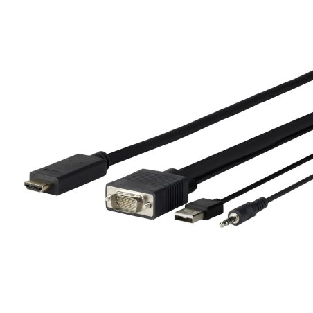 Vivolink PROVGAHDMI1 video cable adapter 1 m HDMI VGA (D-Sub) 3.5mm USB Type-A Black