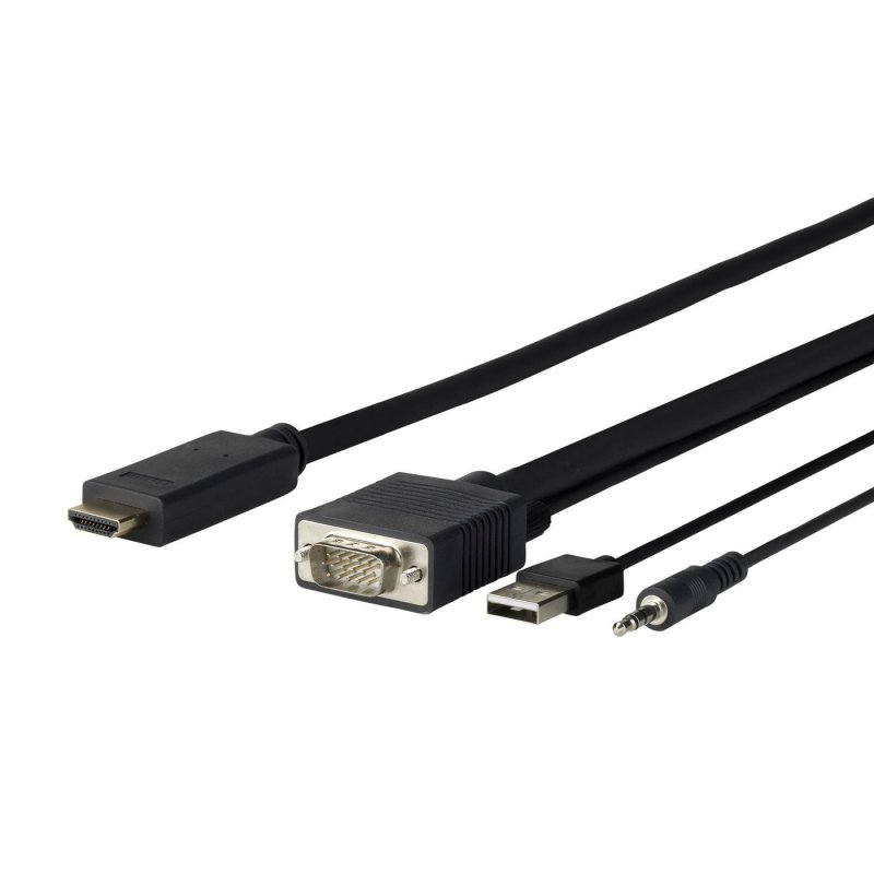 Vivolink PROVGAHDMI5 video cable adapter 5 m HDMI VGA (D-Sub) 3.5mm USB Type-A Black