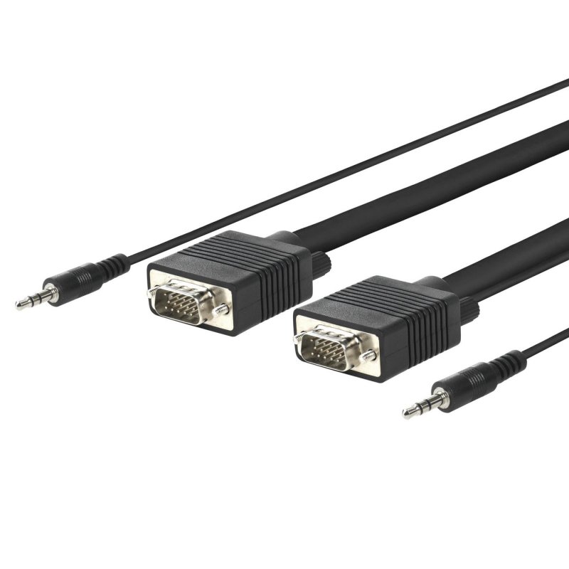 Vivolink PROVGAS15 câble vidéo et adaptateur 15 m VGA (D-Sub) 3,5 mm Noir