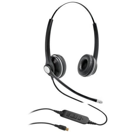 eSTUFF GLB240450 écouteur/casque Avec fil Arceau Bureau/Centre d'appels USB Type-C Bluetooth Noir