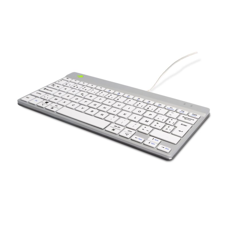 R-Go Tools Ergonomic keyboard R-Go Compact Break, compact keyboard with break software, AZERTY (BE), wired, white