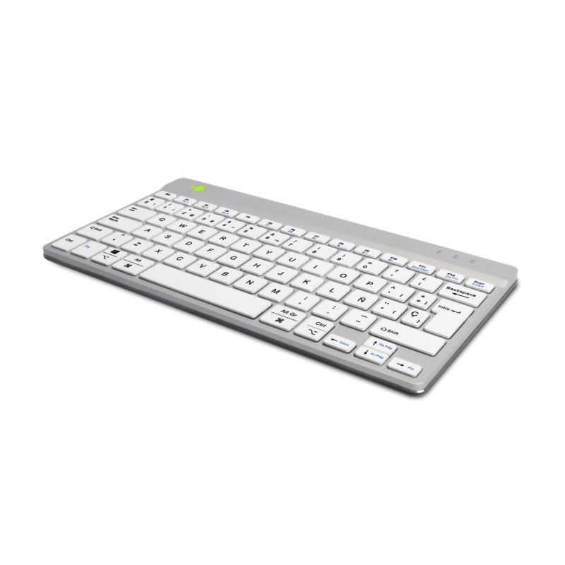 R-Go Tools Ergonomic keyboard R-Go Compact Break, compact keyboard with break software, QWERTY (ES), Bluetooth, white