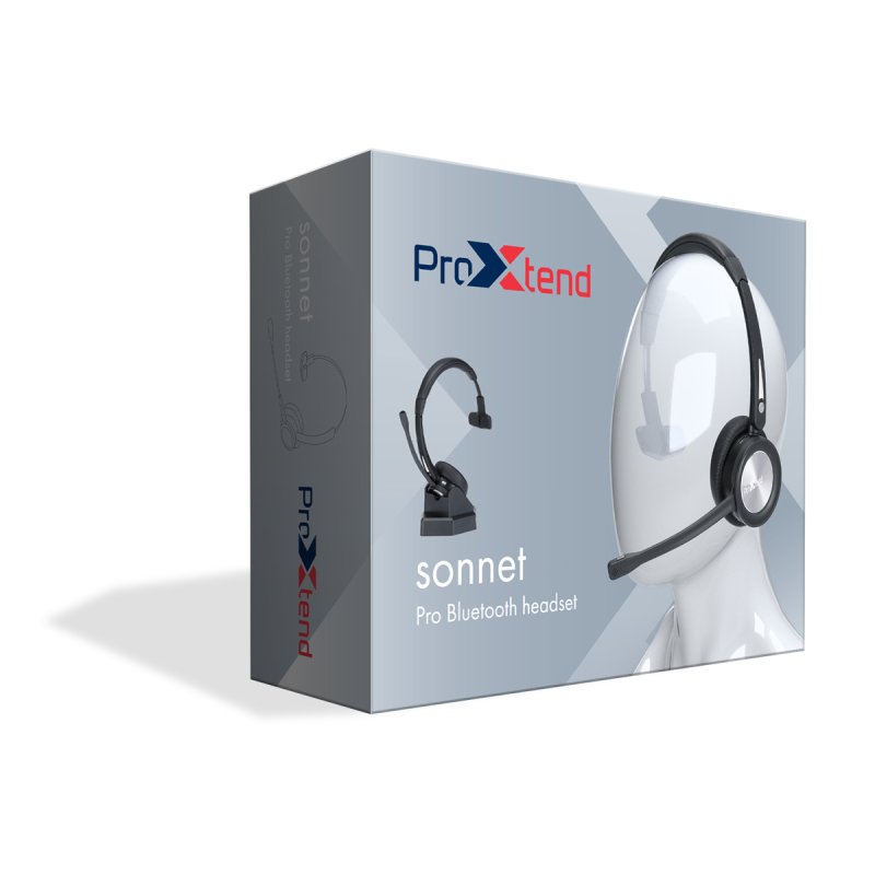 ProXtend Sonnet Headset Wireless Head-band Calls/Music Micro-USB Bluetooth Charging stand Black