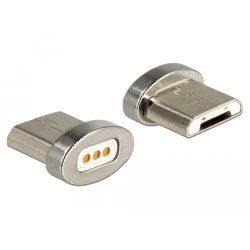 DeLOCK 65929 cable gender changer USB Type Micro-B magnet interface Silver