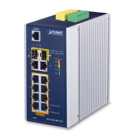 PLANET IGS-5225-8P2T2S commutateur réseau Géré L2 Gigabit Ethernet (10/100/1000) Connexion Ethernet, supportant