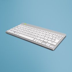 R-Go Tools Clavier ergonomique R-Go Compact Break, clavier compact avec logiciel de pause,QWERTY (UK), Bluetooth, blanc
