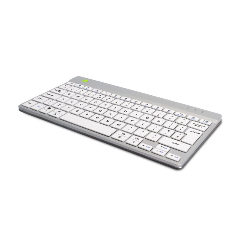 R-Go Tools Clavier ergonomique R-Go Compact Break, clavier compact avec logiciel de pause,QWERTY (UK), Bluetooth, blanc