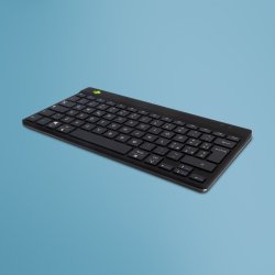 R-Go Tools Clavier ergonomique R-Go Compact Break, clavier compact avec logiciel de pause,QWERTY (IT), Bluetooth, noir