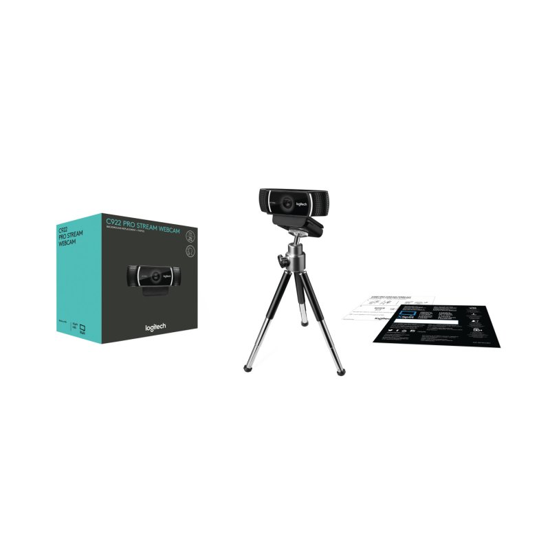 Logitech C922 Pro Stream webcam 1920 x 1080 pixels USB Noir