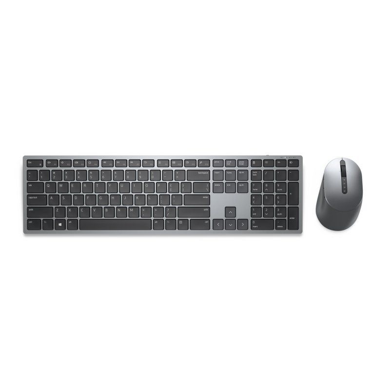 DELL KM7321W clavier Souris incluse Bureau RF sans fil Bluetooth QWERTY Nordique Gris, Titane