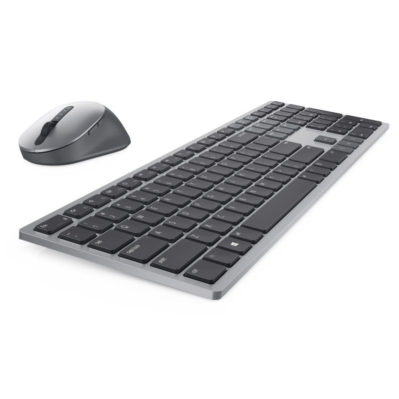 DELL KM7321W clavier Souris incluse Bureau RF sans fil Bluetooth QWERTY Nordique Gris, Titane