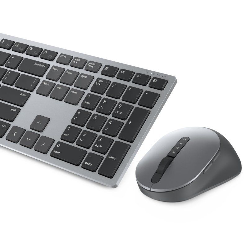 DELL KM7321W clavier Souris incluse Bureau RF sans fil Bluetooth QWERTY Nordique Gris, Titane