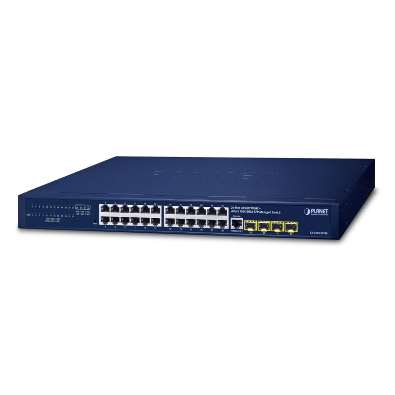 PLANET IPv4/IPv6, 24-Port Géré L2/L4 Gigabit Ethernet (10/100/1000) 1U Bleu