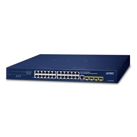 PLANET IPv4/IPv6, 24-Port Géré L2/L4 Gigabit Ethernet (10/100/1000) 1U Bleu