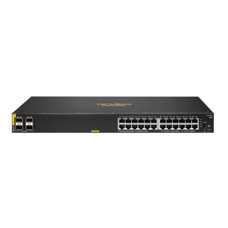 HPE Aruba Networking 6100 24G Class4 PoE 4SFP 370W Managed L3 Gigabit Ethernet (10/100/1000) Power over Ethernet (PoE)