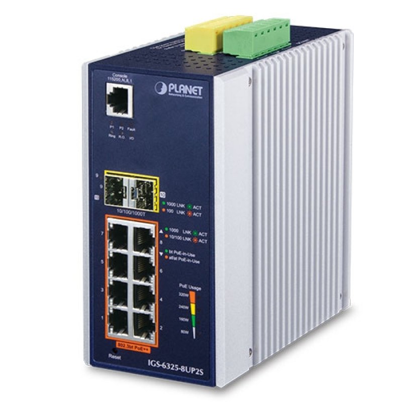 PLANET IGS-6325-8UP2S network switch Managed L3 Gigabit Ethernet (10/100/1000) Power over Ethernet (PoE) Aluminium,
