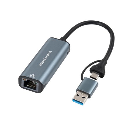 Microconnect MC-USBACNET1G changeur de genre de câble USB C RJ-45 Noir