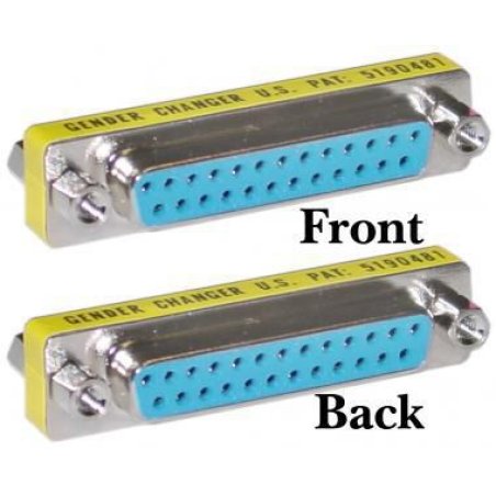 Microconnect MOD25F25F changeur de genre de câble DB25 Bleu