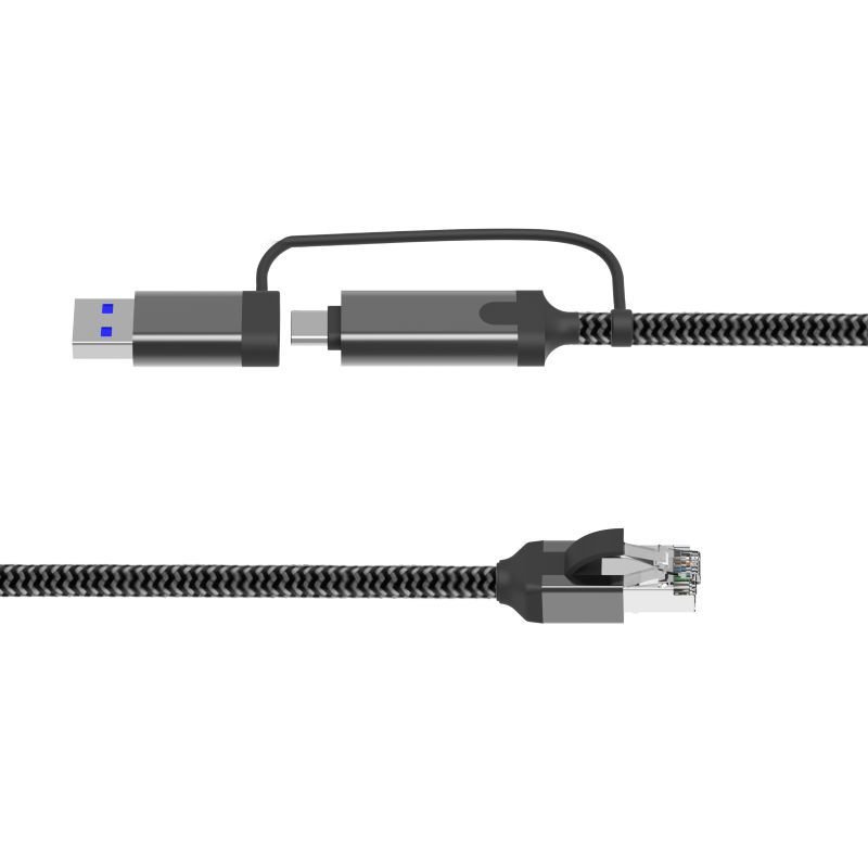 Microconnect MC-RJ45USBC-05 changeur de genre de câble USB-A / USB-C RJ45 Noir