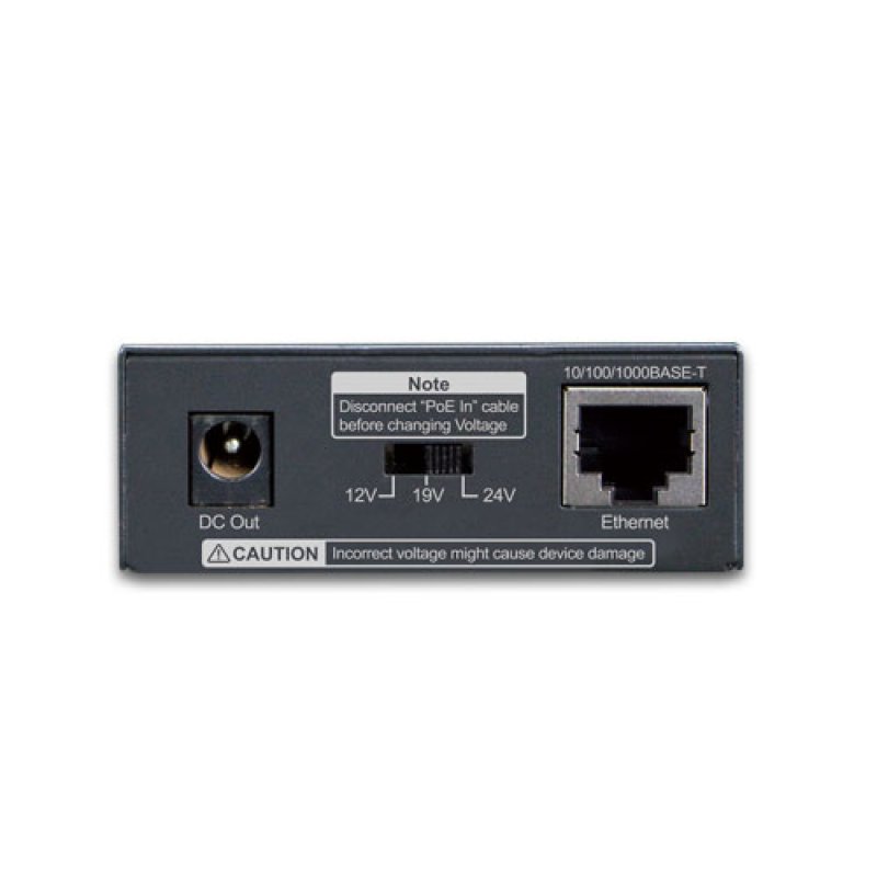 PLANET POE-172S séparateur voix-données Connexion Ethernet, supportant l'alimentation via ce port (PoE) Noir