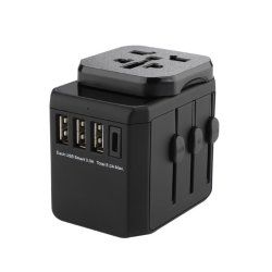 Microconnect MC-TRAVELADAPTER3 prise de courant électrique Noir