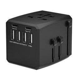 Microconnect MC-TRAVELADAPTER1 electrical power plug Black