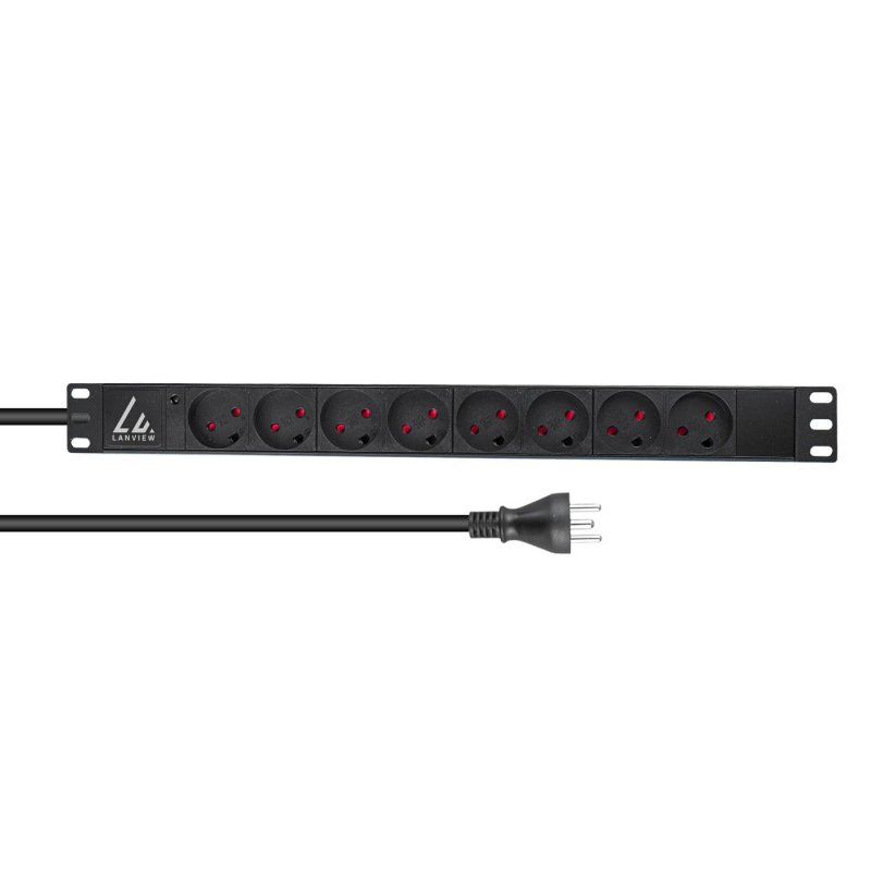 Lanview LVR-2MDK-LIC-DK8 unité de distribution d'énergie 8 sortie(s) CA 1U Noir