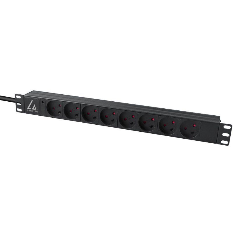 Lanview LVR-2MDK-LIC-DK8 unité de distribution d'énergie 8 sortie(s) CA 1U Noir