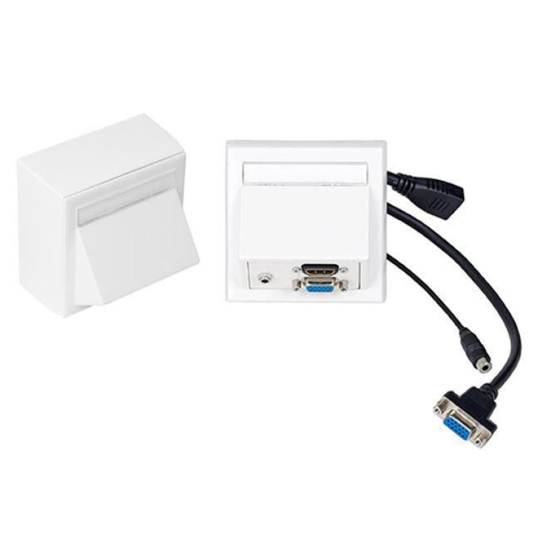 Vivolink WI221192 prise de courant HDMI VGA 3.5mm Blanc